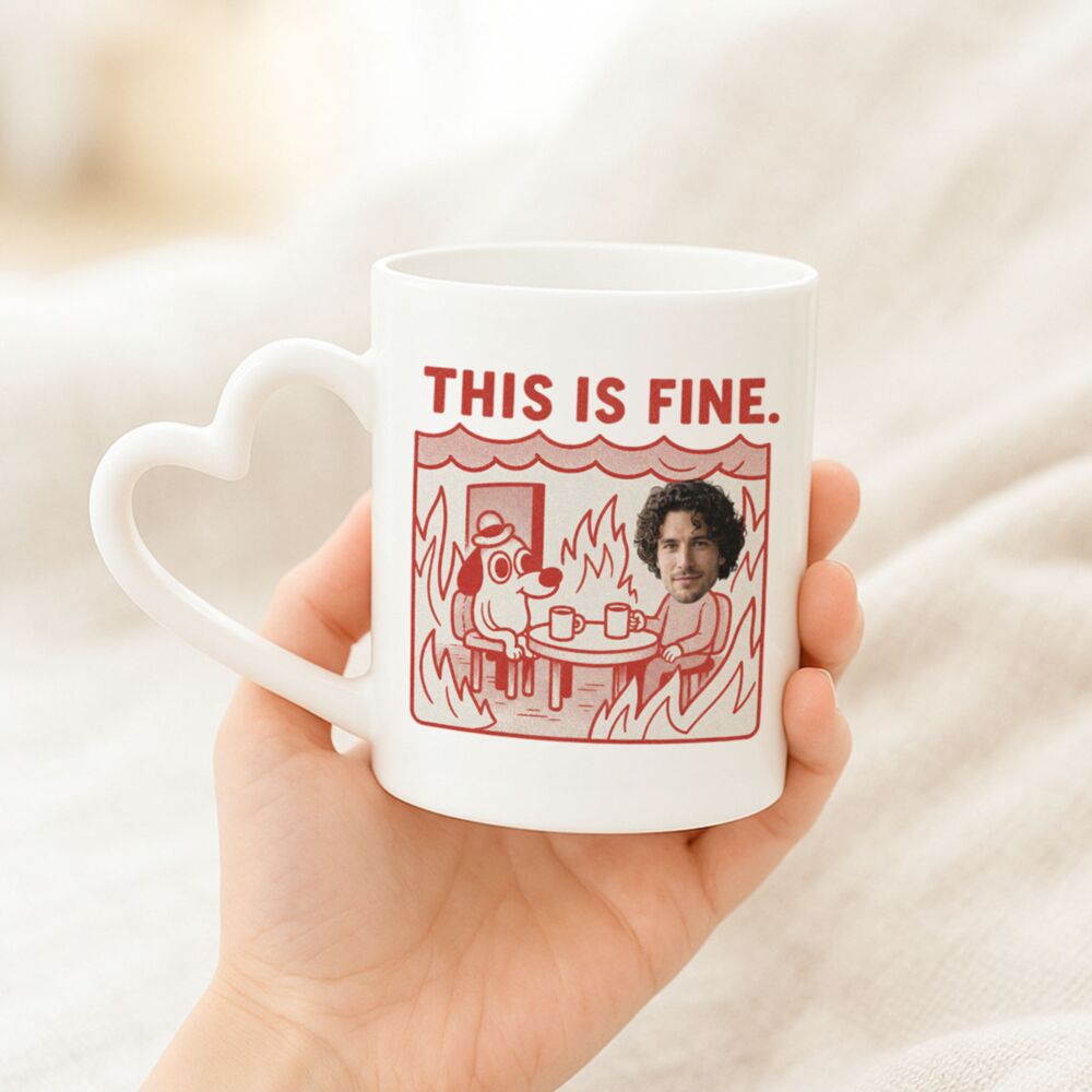 Mug Personnalisé avec Photo - This is Fine Meme