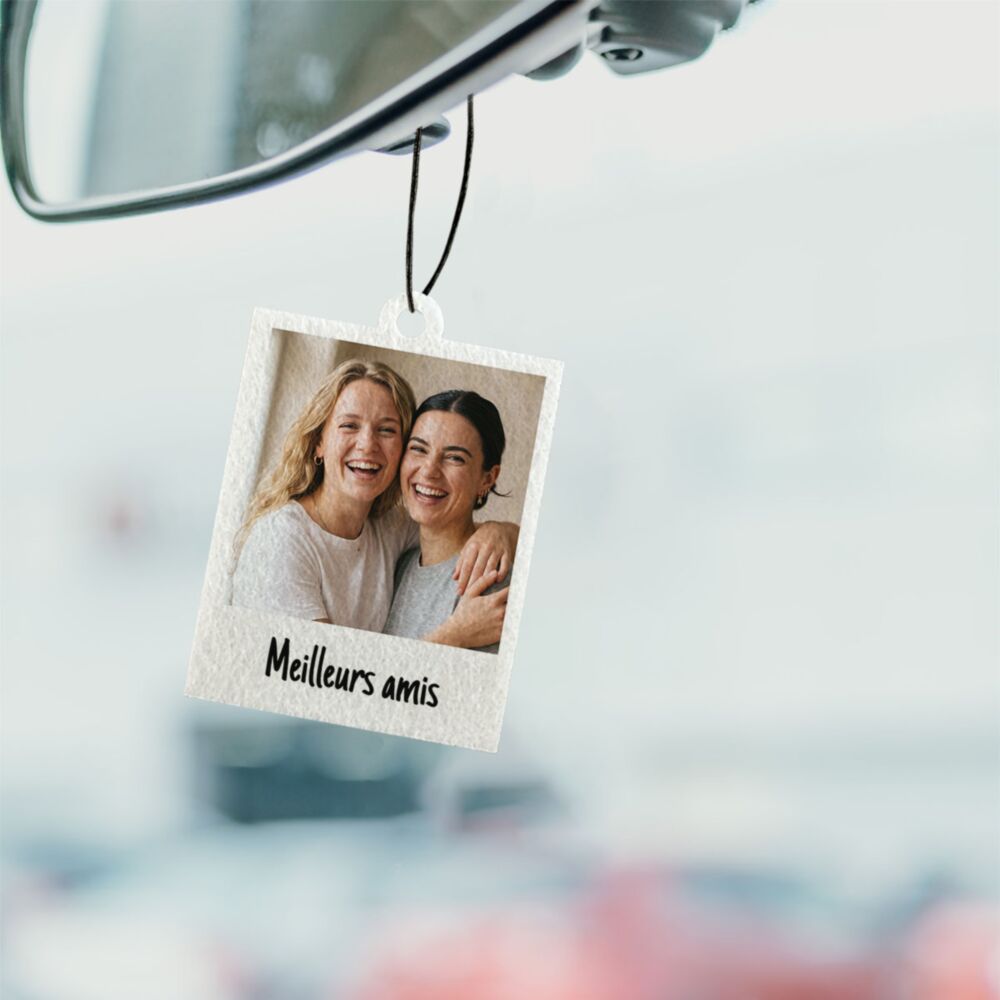 Désodorisant Voiture Personnalisé avec Photo – Duo Amitié