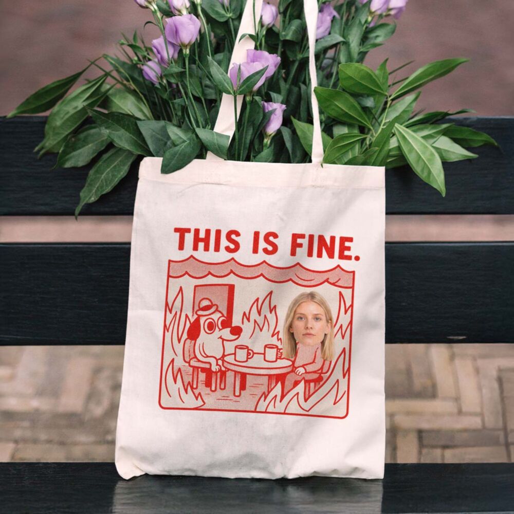 Tote Bag Personnalisable avec Photo This Is Fine
