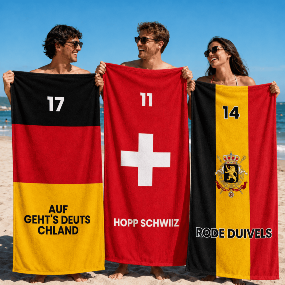 Serviette personnalisée pour la Coupe du Monde avec texte