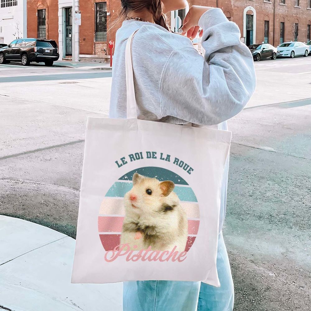 Tote bag personnalisé rétro avec animal de compagnie