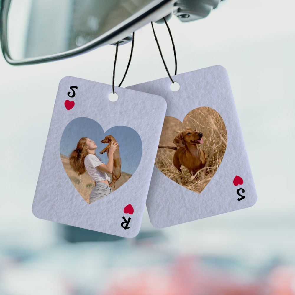 Désodorisant voiture personnalisé Cœur avec photo