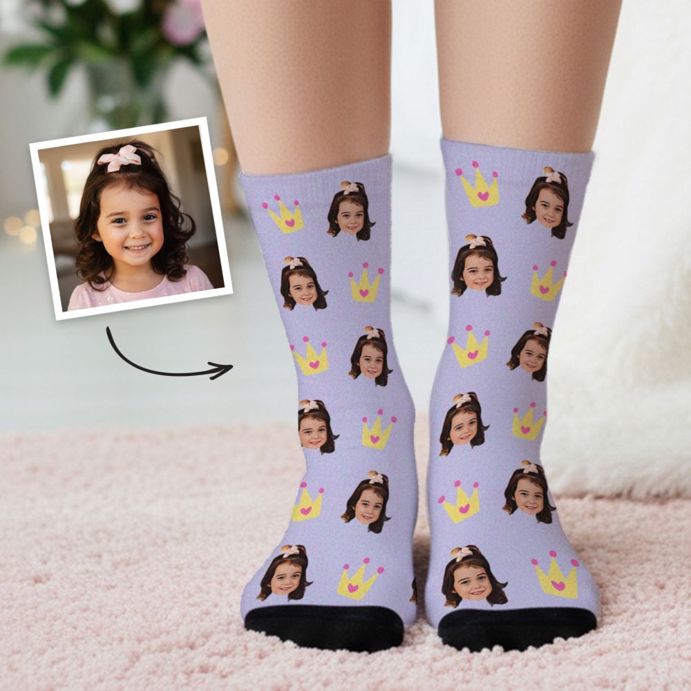 Chaussettes personnalisées avec visage style cartoon