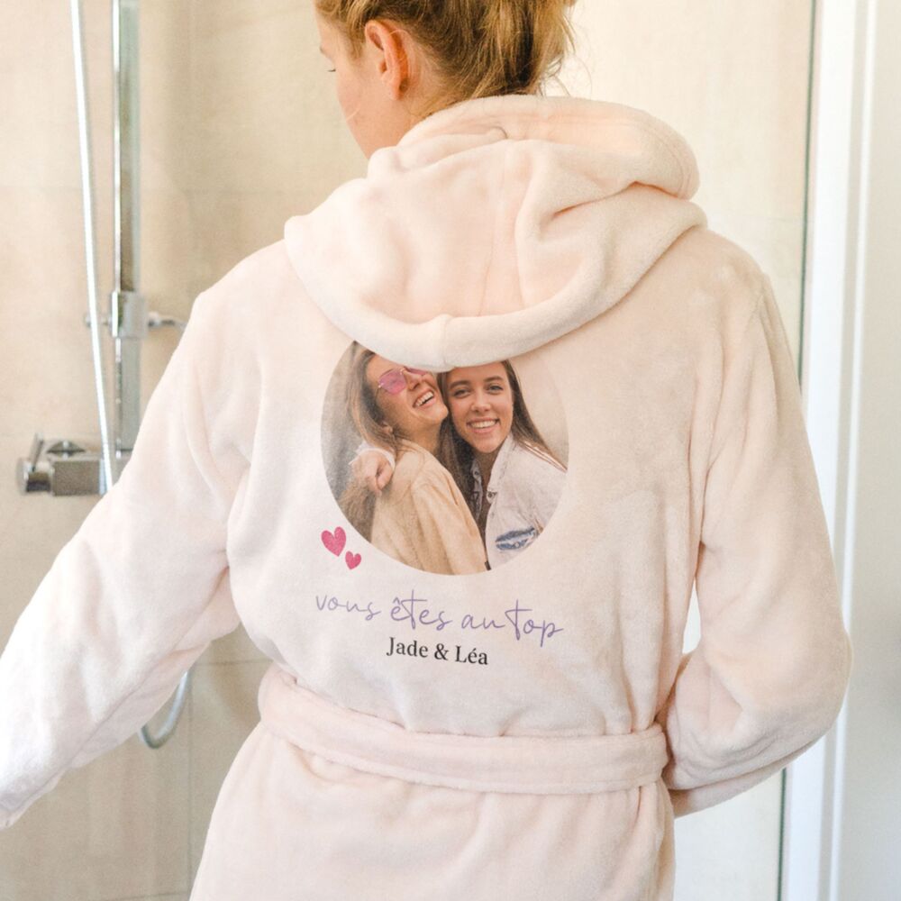 Peignoir personnalisé avec photo et prénom