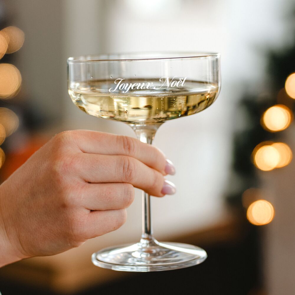 Personalisierbare Weihnachts-Champagnerschale mit Gravur Personalisierbare Weihnachts-Champagnerschale mit Gravur