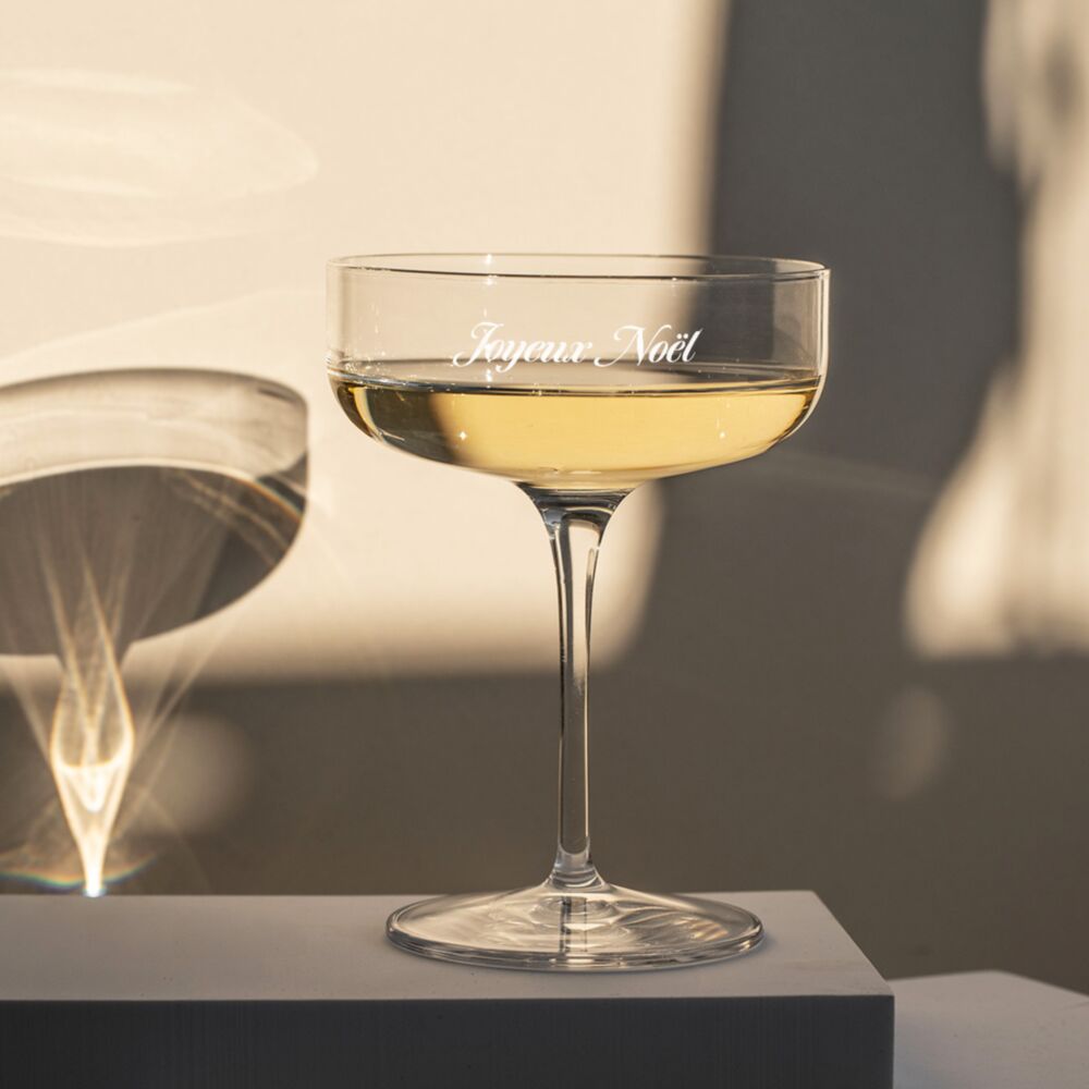 Coupe de champagne personnalisée gravée spécial Noël