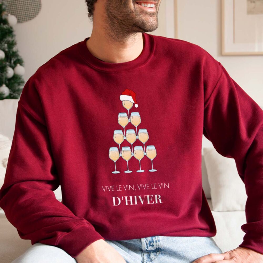Pull de Noël personnalisé Vin