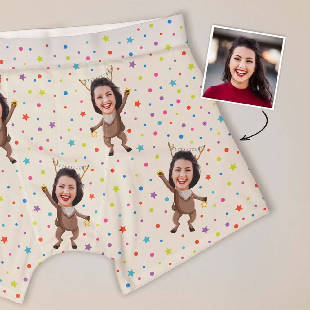 Caleçon personnalisé Noël multivisage avec différents motifs