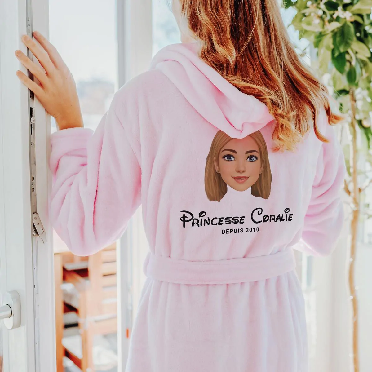 Peignoir personnalise avec photo cartoon et texte
