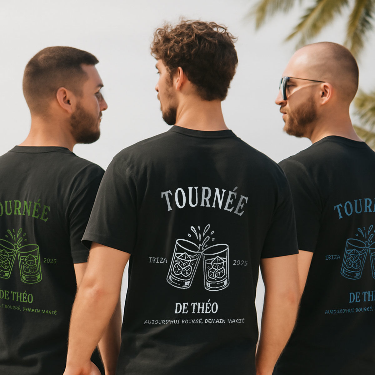 T-shirt personnalisé avec boissons et texte