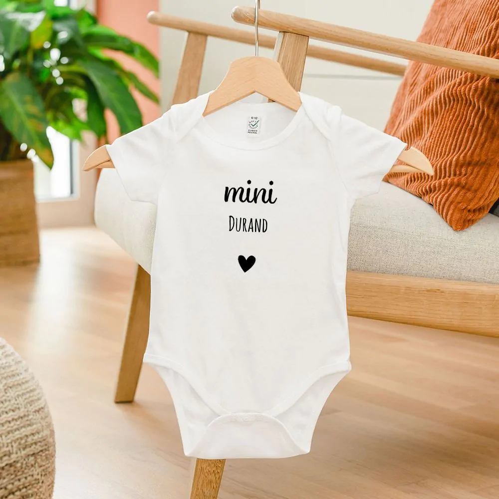 Body bebe personnalise avec nom et picto