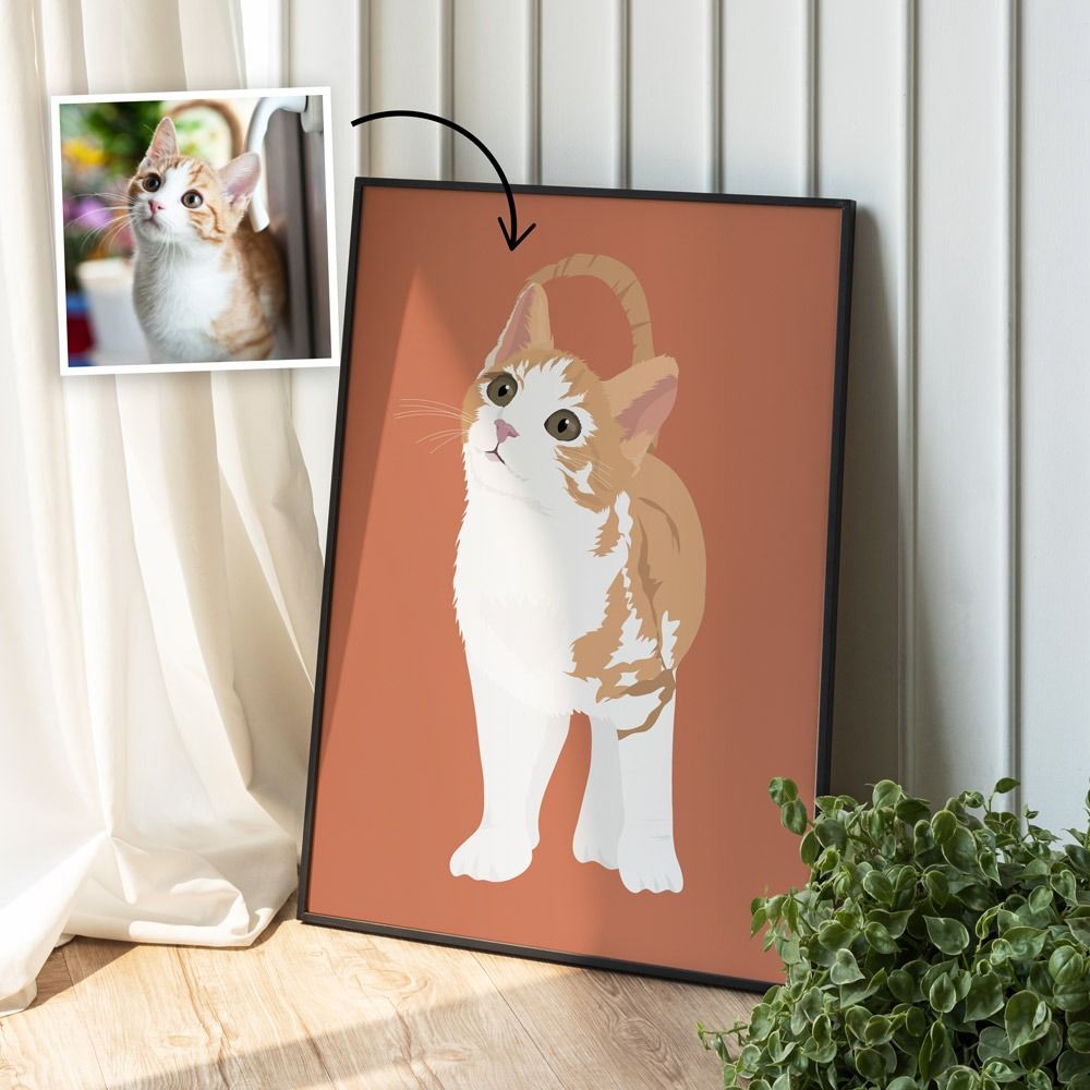 Poster illustration dessiné à la main Animal de compagnie