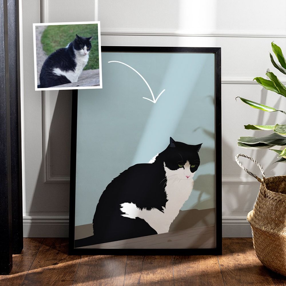 Poster illustration dessiné à la main Animal de compagnie