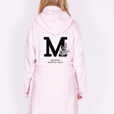 Peignoir personnalisé avec monogramme et texte Peignoir personnalisé avec monogramme et texte