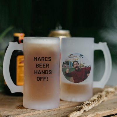 cadeaux saint valentin pour hommes chope de bière personnalisée avec photo et texte