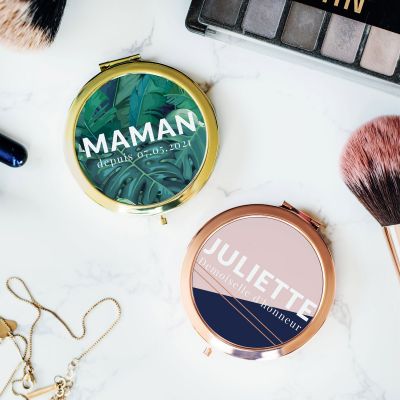Miroir de poche personnalisable avec nom Miroir de poche personnalisable avec nom