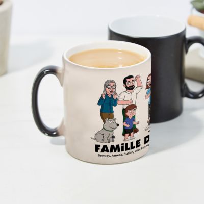 Mug personnalisé famille dessin animé - Illustration