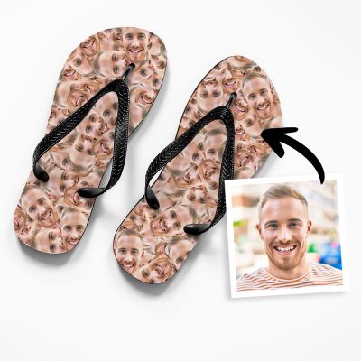 Tongs personnalisées avec visage Tongs personnalisées avec visage