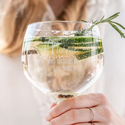 Verre à gin personnalisé avec texte Verre à gin personnalisé avec texte