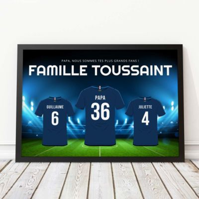 Poster personnalisé famille avec maillots de foot