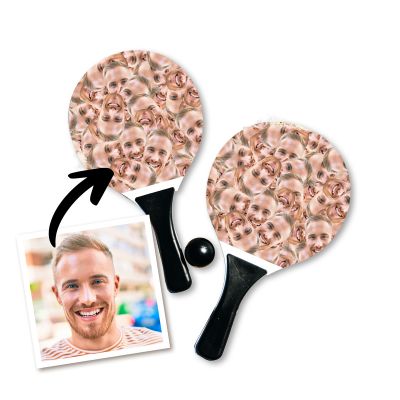 Set tennis de plage personnalisé avec visage Set tennis de plage personnalisé avec visage