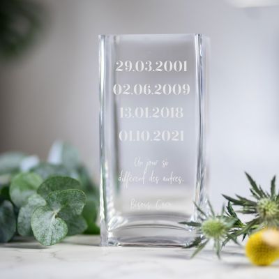 Vase personnalisé - Dates importantes Vase personnalisé - Dates importantes