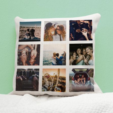 Housse de coussin personnalisable avec 9 images