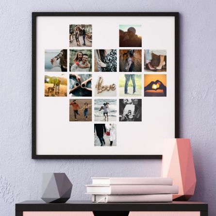 Poster Photo Personnalisable en forme de cœur