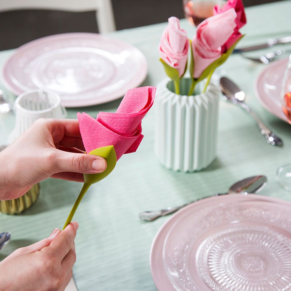 en plastique avec fleur pour table pour maison restaurant d/écoration de table en forme de pied 4 Creative Fleur Porte-serviettes en forme de fleur porte-serviettes