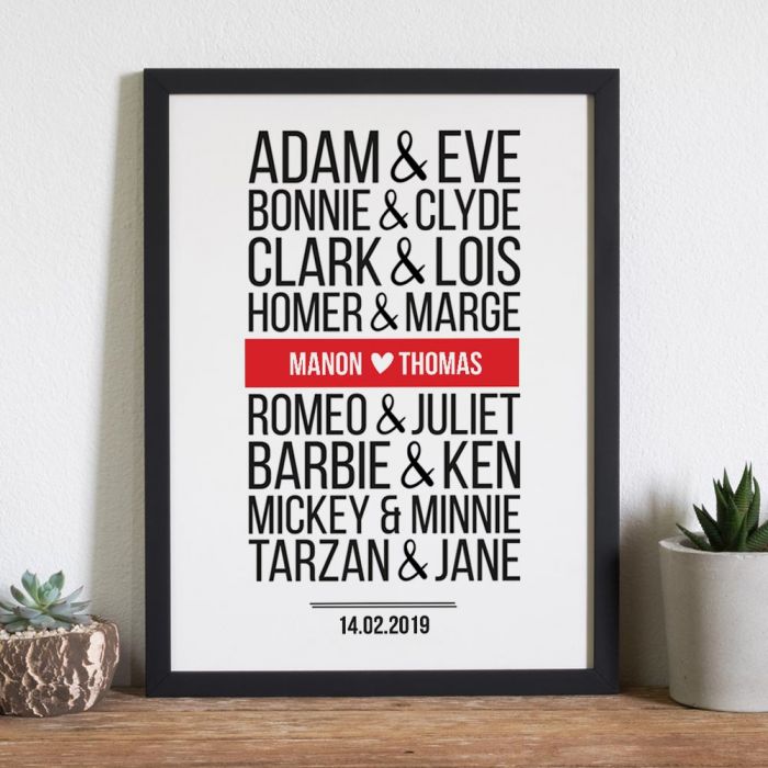Affiche Personnalisee Couples Celebres Version Moderne