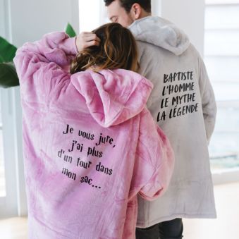 Plaid à capuche personnalisé avec texte