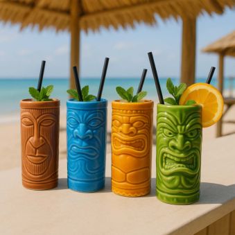 Set de 4 verres à cocktail Tiki