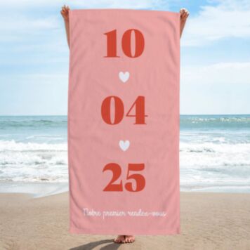 Serviette personnalisée avec date