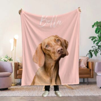 Couverture personnalisée avec animal de compagnie et fond couleur