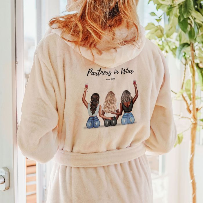 Peignoir personnalise Amies avec texte Illustration