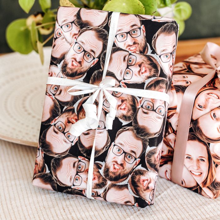Papier cadeau personnalisé visage main product photo