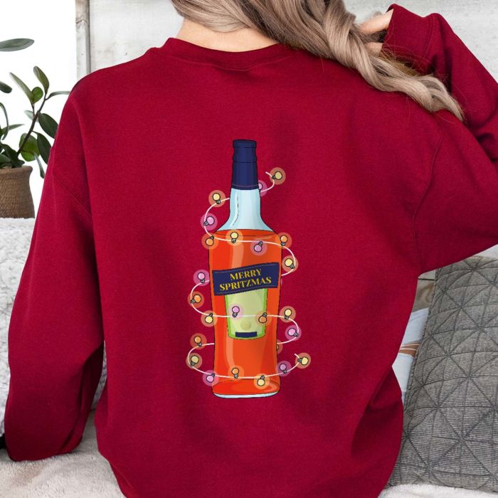 Pull de Noël personnalisé bouteille Aperol Spritz