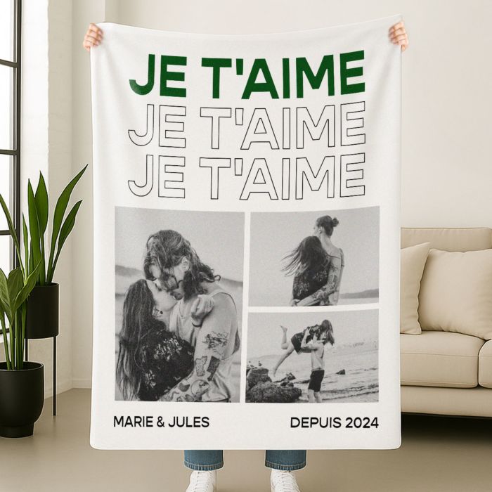 Couverture personnalisée avec photos en noir et blanc et texte