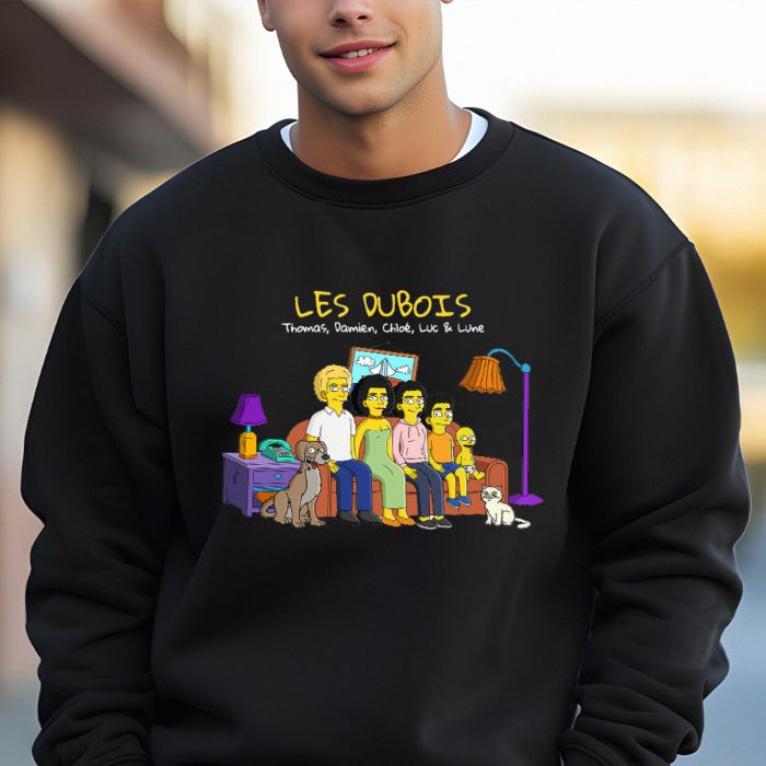 Pull personnalisé Famille cartoon - Illustration