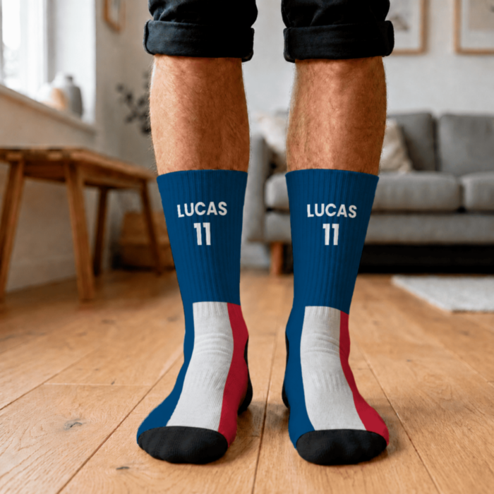 Chaussettes de Coupe du Monde personnalisées avec texte