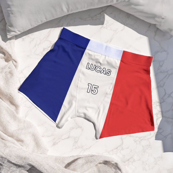 Caleçon personnalisé drapeau avec texte