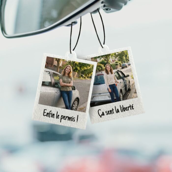 Désodorisant voiture personnalisé Design Polaroïd - Lot de 2 - Design