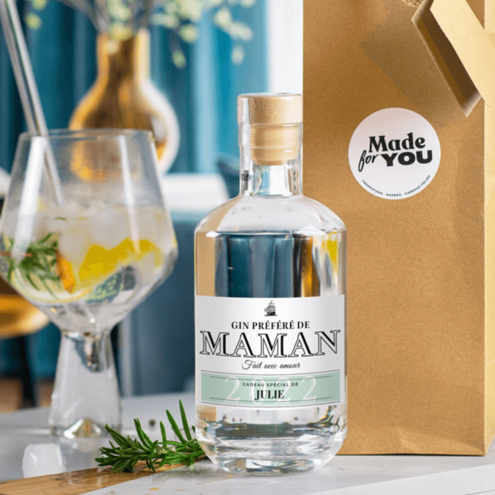 Gin personnalisé avec nom et texte