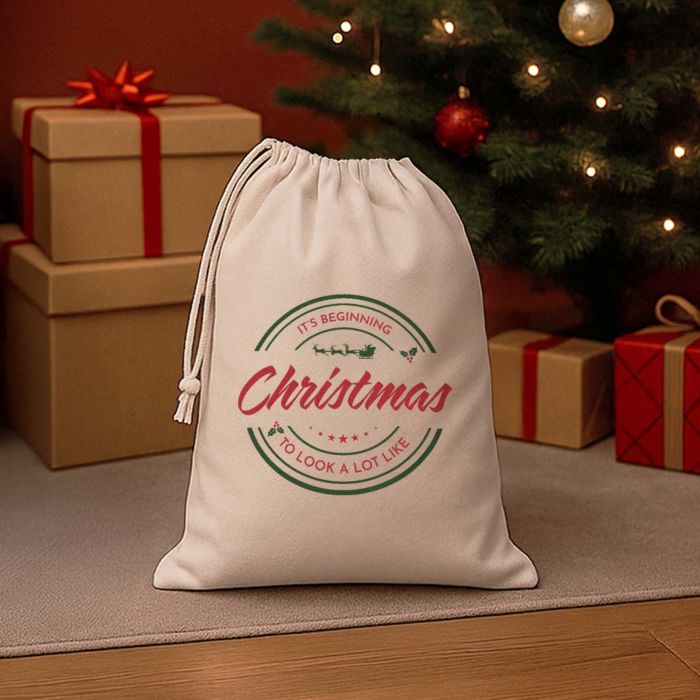 Pochon personnalisé Spécial Noël avec texte