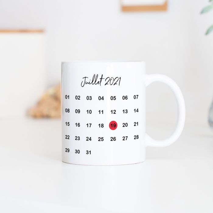 Mug personnalisé avec photo et date