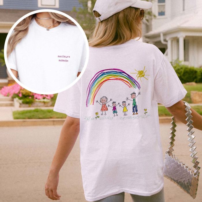T-shirt personnalisé avec votre dessin devant et derrière