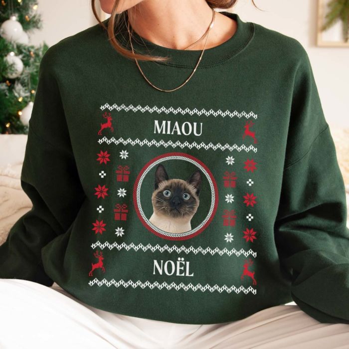 Pull de Noël personnalisé avec photo et texte