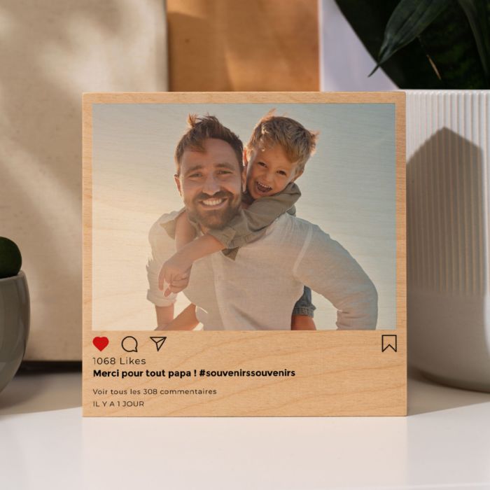 Photo sur bois personnalisée - Design Instagram