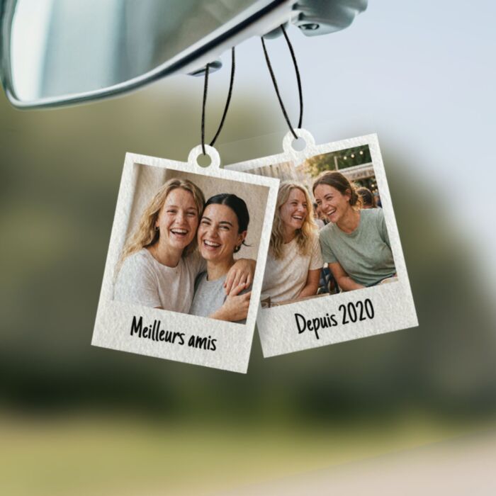 Désodorisant voiture personnalisé Design Polaroïd - Lot de 2 - Design