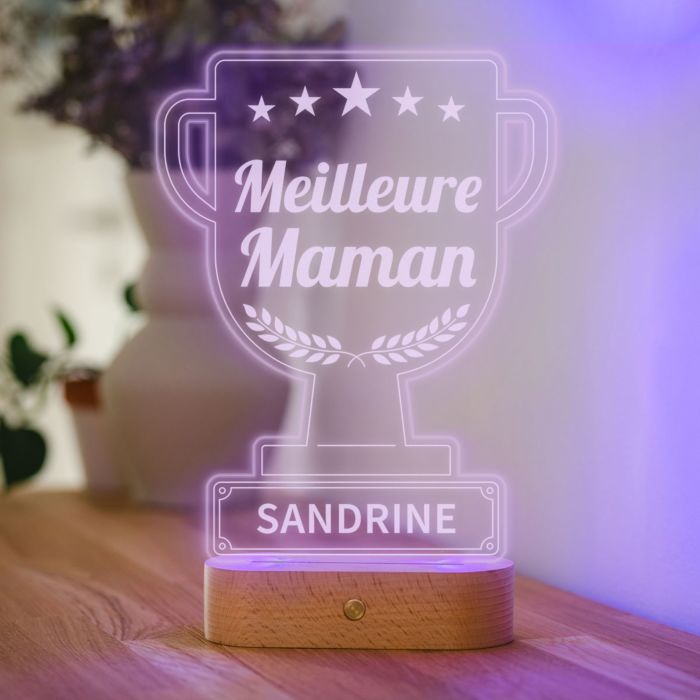 Lampe LED personnalisée Trophée avec texte